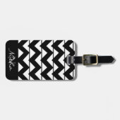 シェブロンストライプモノグラム名 ラゲッジタグ (正面横)