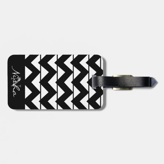 シェブロンストライプモノグラム名 ラゲッジタグ (裏面横)