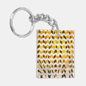シェブロンタイガーブラックアンドオレンジプリント キーホルダー (正面左)