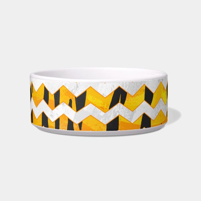 シェブロンタイガーブラックアンドオレンジプリント ボウル (右)