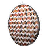 シェブロンタイガーホットオレンジとブラックプリント ダーツボード (正面右)