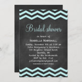 シェブロンターコイズシャルボードブライダルシャワー招待状 招待状 (正面/裏面)