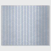 シェブロンティファニー海ブルーグレーシルバーネイビーVIP ラッピングペーパー (フラット)