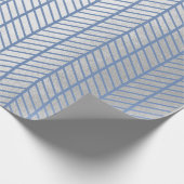 シェブロンティファニー海ブルーグレーシルバーネイビーVIP ラッピングペーパー (角)