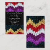シェブロンニカラフルットセーター編み物工芸品 名刺 (正面/裏面)