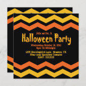 シェブロンハローウィンパーティ招待状 招待状 (正面/裏面)