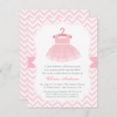 シェブロンバレリナガールベビーシャワー招待状 招待状 (正面/裏面)