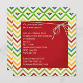 シェブロンバースデーパーティーデザイン 招待状 (正面/裏面)