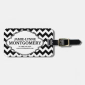 シェブロンパターンをつかまえるモダンな目 ラゲッジタグ (正面横)