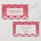 シェブロンパターン美容師のファッションのテンプレート 名刺 (正面/裏面)