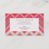 シェブロンパターン美容師のファッションのテンプレート 名刺 (裏面)