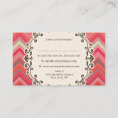 シェブロンパターン美容師アポイントメントカード 予約カード (裏面)