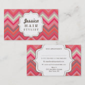 シェブロンパターン美容師アポイントメントカード 予約カード (正面/裏面)