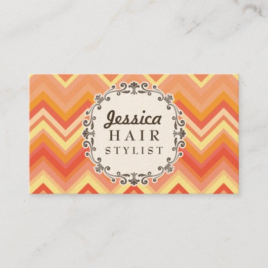 シェブロンパターン美容師アポイントメントカード 予約カード (正面)