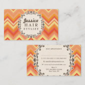 シェブロンパターン美容師アポイントメントカード 予約カード (正面/裏面)