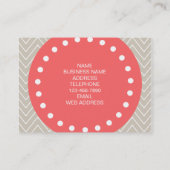 シェブロンパターン2Aモノグラムベージュ色珊瑚 名刺 (裏面)