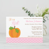 シェブロンパンプキン秋ガールベビーシャワー招待状 招待状 (スタンド正面)