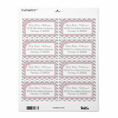 シェブロンピンクポルカドット弓ベビーガールラベル ラベル (フルシート)