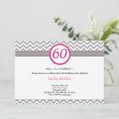 シェブロンピンク誕生日招待状 招待状 (スタンド正面)