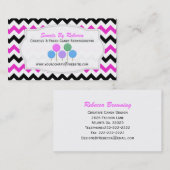 シェブロンピンク、黒いパターン: キャンデーの名刺 名刺 (正面/裏面)