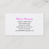 シェブロンピンク、黒いパターン: キャンデーの名刺 名刺 (裏面)