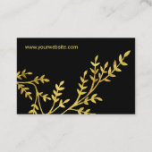 シェブロンフェイクと金ゴールド葉ズシック 名刺 (裏面)