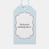 シェブロンブルーエレファントベビーブシャワーありがとう ギフトタグ (裏面)