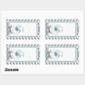 シェブロンブルーエレファントボウタイブックプレートラベル 長方形シール (シート)