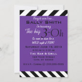 シェブロンプリントダーティ30招待状紫 招待状 (裏面)