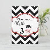 シェブロンプリントダーティ30招待状 招待状 (スタンド正面)