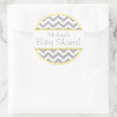 シェブロンプリント&イエローコントラストベビーシャワー ラウンドシール (バッグ)