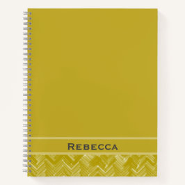 シェブロンヘリンボーンパターンヴィンテージ金ゴールドモノグラム ノートブック