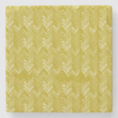 シェブロンヘリンボーンパターンヴィンテージ金ゴールド ストーンコースター (正面)