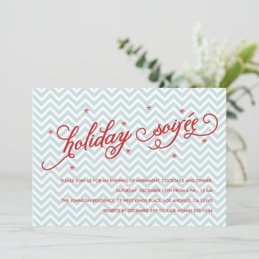 シェブロンホリデーソイラエクリスマスパーティー招待状 招待状 (スタンド正面)