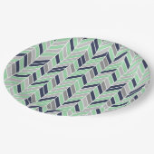 シェブロンモダンなヘリンボン幾何学的なパターン ペーパープレート (アングル)