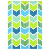 シェブロンモダンな緑および青の幾何学的なパターン クリップボード (裏面)