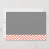 シェブロンモダンガウンコーラルグレーブライダルシャワー 招待状 (裏面)