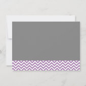 シェブロンモダンガウンパープルグレイブライダルシャワー 招待状 (裏面)