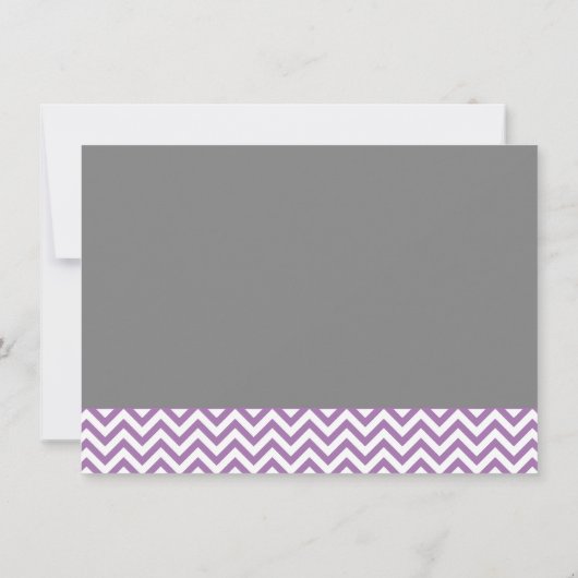シェブロンモダンガウンパープルグレイブライダルシャワー 招待状 (裏面)