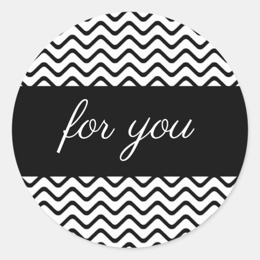 シェブロンモダンギフトラウンドラベルシール ラウンドシール (正面)