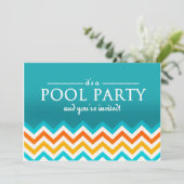 シェブロンモダンプールパーティの招待状 招待状 (スタンド正面)