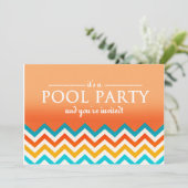 シェブロンモダンプールパーティの招待状 招待状 (スタンド正面)