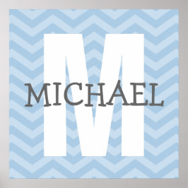 シェブロンモノグラムチャイルドズルームアート ポスター