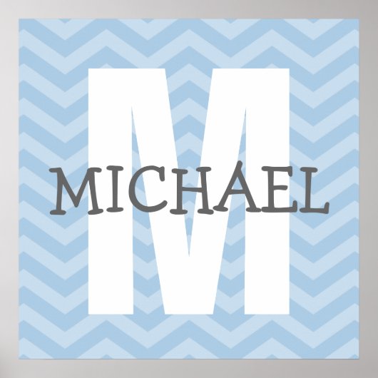 シェブロンモノグラムチャイルドズルームアート ポスター (正面)