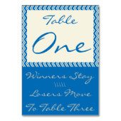 シェブロンリネンBuncoのテーブルカード#1 テーブルナンバー (正面)