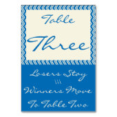 シェブロンリネンBuncoのテーブルカード#3 テーブルナンバー (正面)