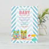 シェブロンレインボーオールズインツリーベビーシャワー招待状 招待状 (スタンド正面)