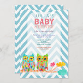 シェブロンレインボーオールズインツリーベビーシャワー招待状 招待状 (正面/裏面)