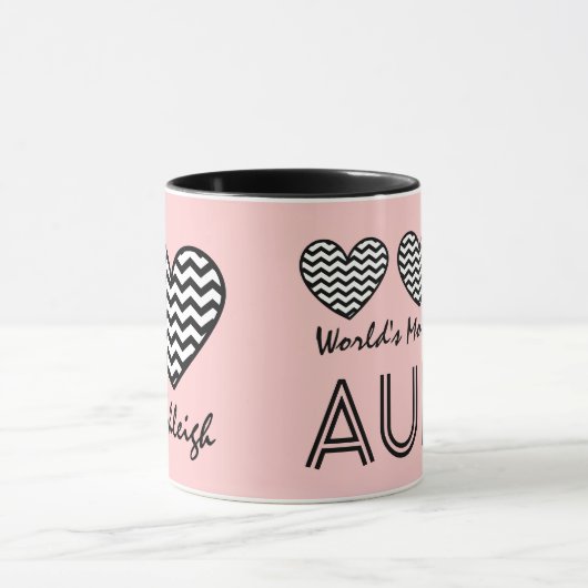 シェブロン世界の最も素晴らしい叔母さんのハートV09 マグカップ (中央)
