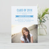 シェブロン卒業招待状発表青 招待状 (スタンド正面)